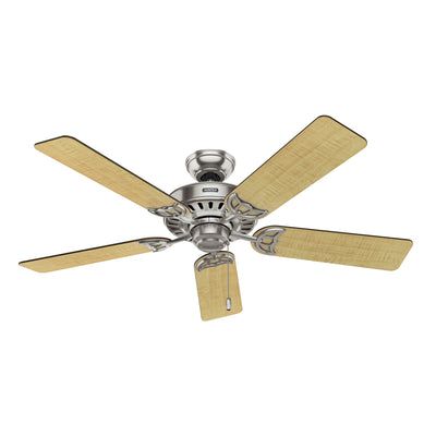 52 inch Studio Series Brushed Nickel Ceiling Fan with LED Light Kit and Pull Chain