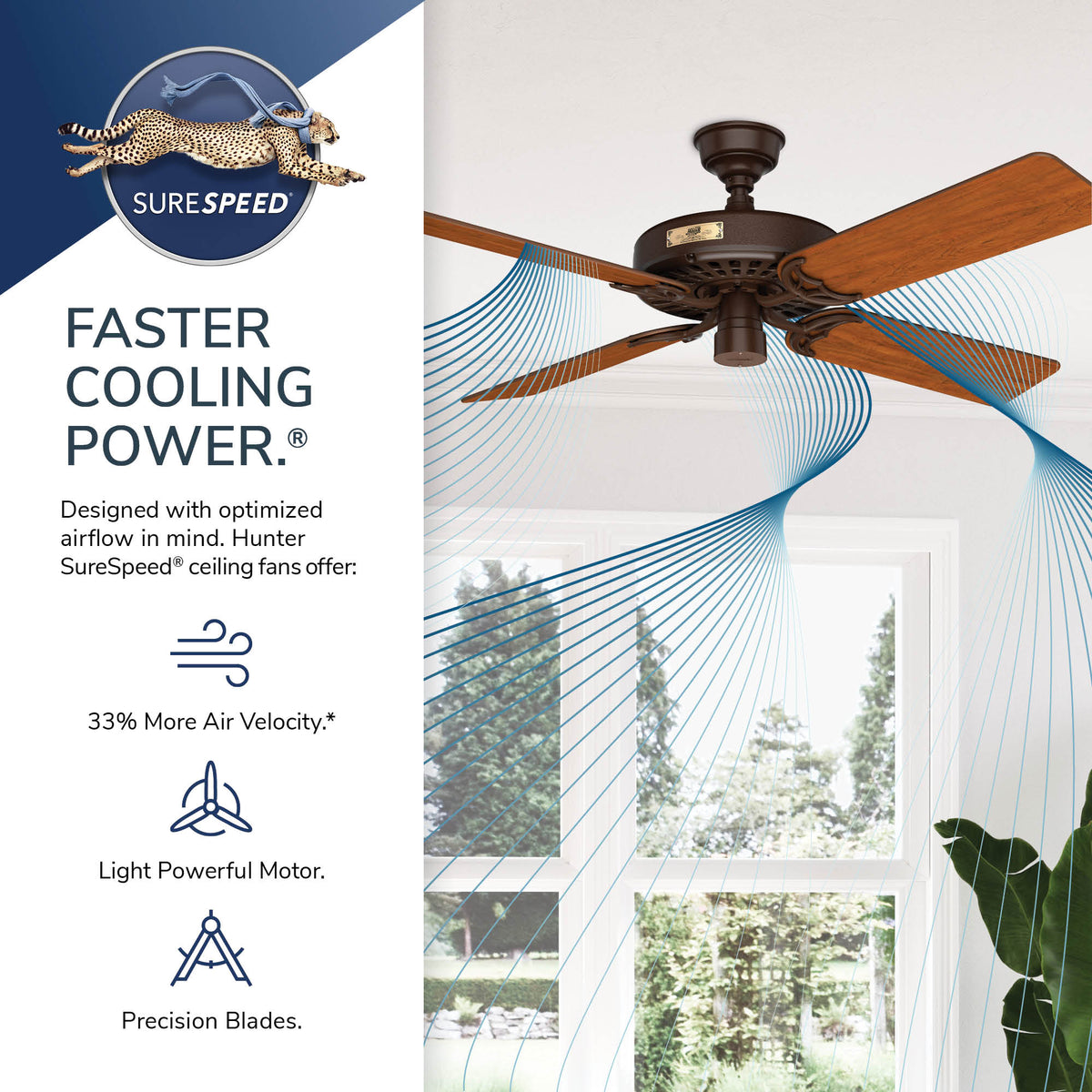 52 inch Original Chestnut Brown Damp Rated Ceiling Fan and Pull Chain