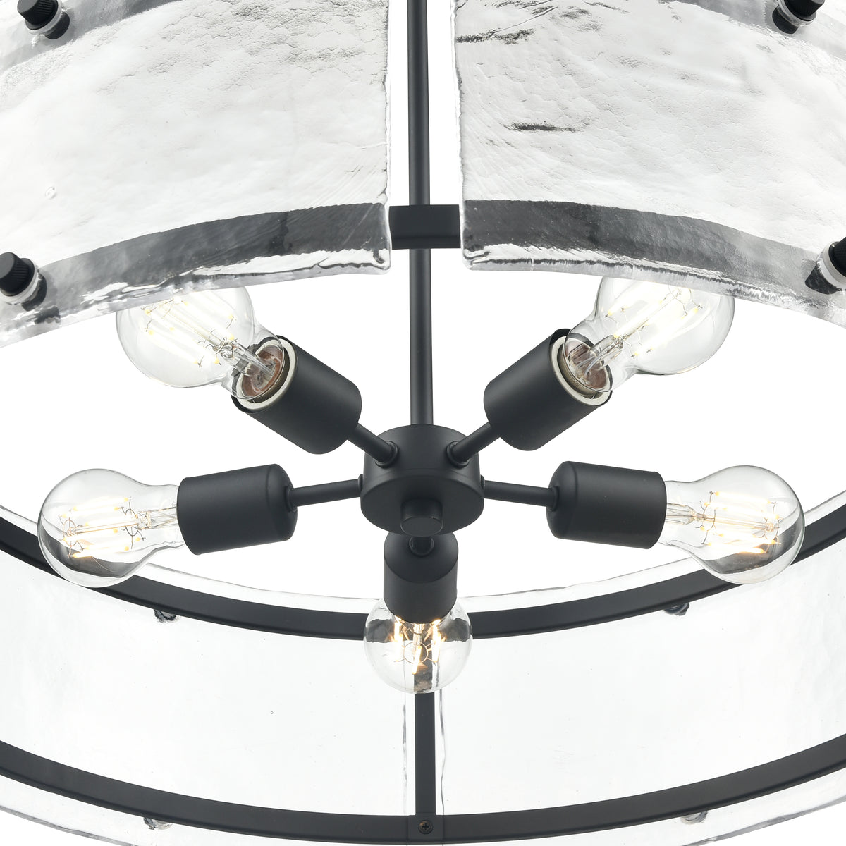 25'' Bennetti Matte Black 5 Light Pendant
