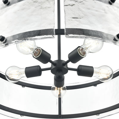 25'' Bennetti Matte Black 5 Light Pendant