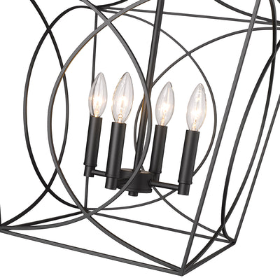 21.9'' Tracy Matte Black 4 Light Pendant