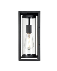 12.5-inch Caleb Textured Black 1-Light Outdoor Wall Sconce