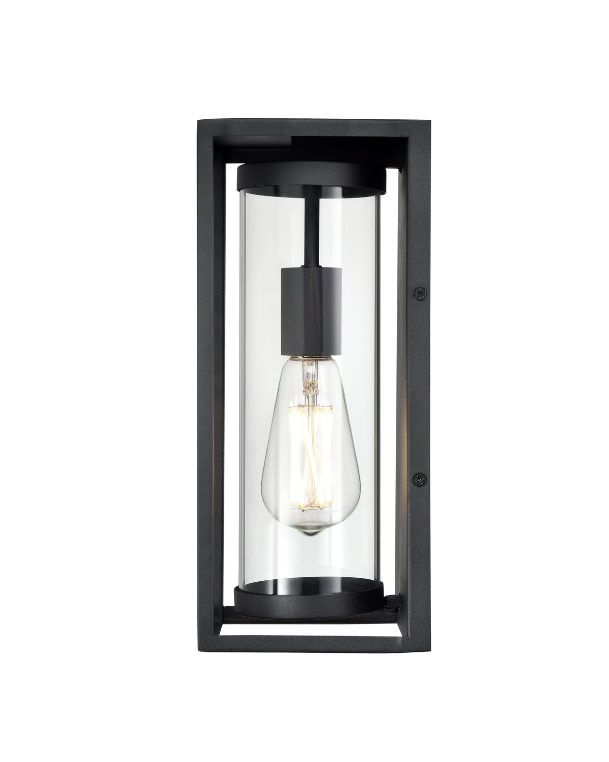 12.5-inch Caleb Textured Black 1-Light Outdoor Wall Sconce
