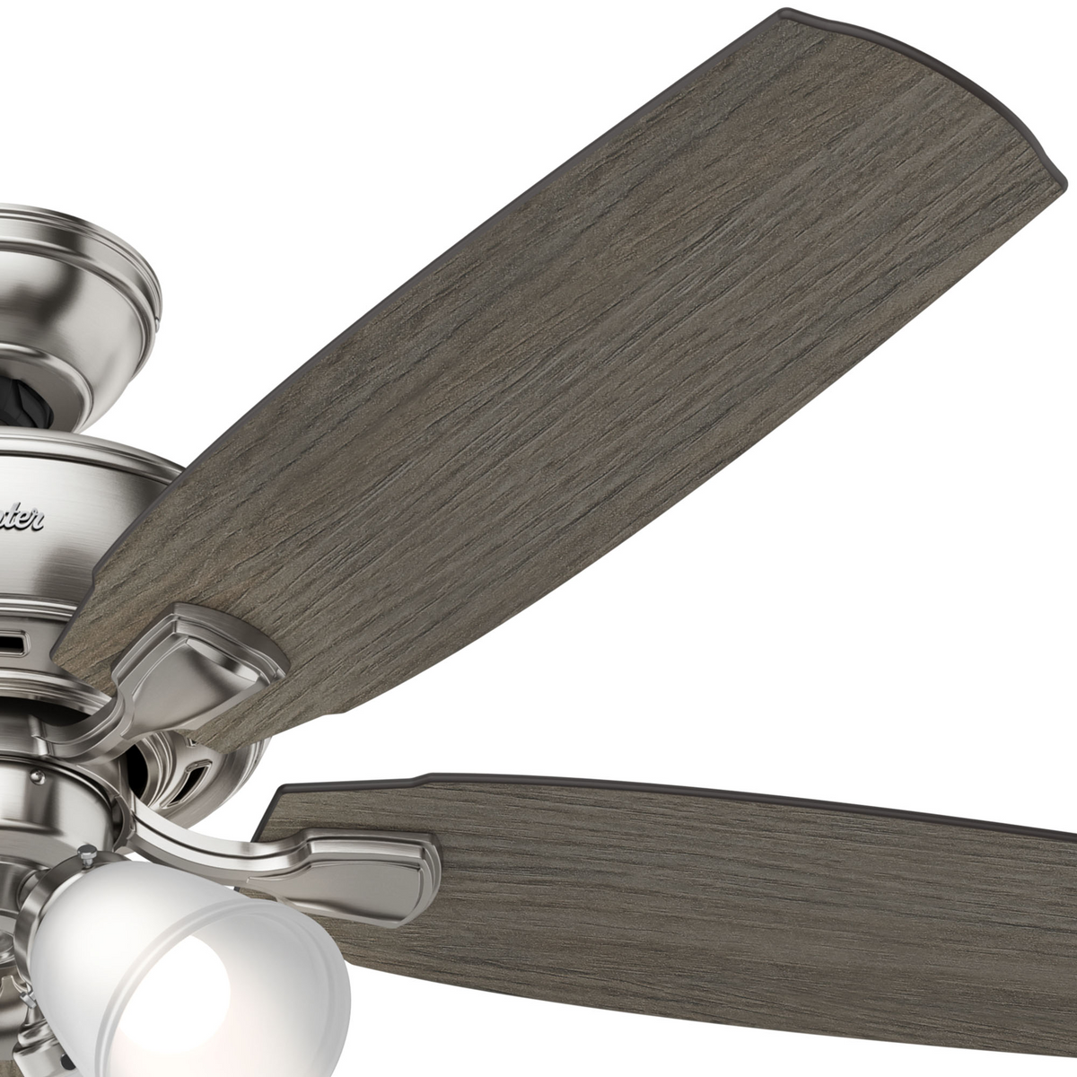 52 inch Amberlin Brushed Nickel Ceiling Fan with LED Light Kit and Pull Chain