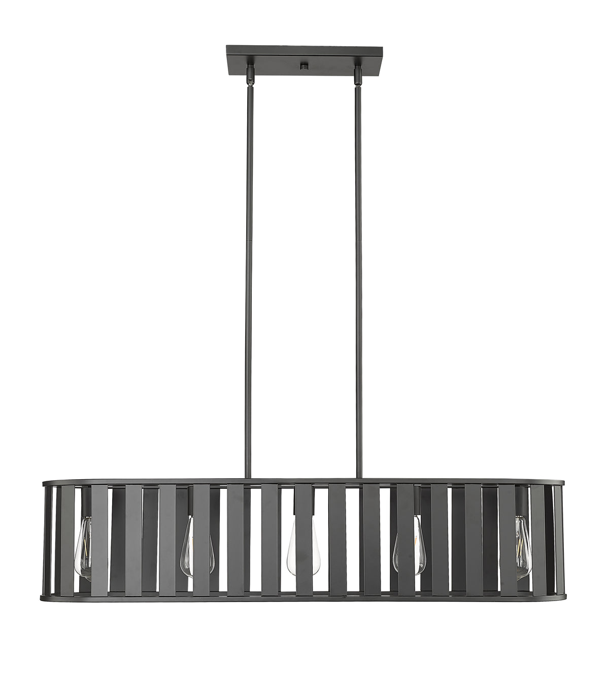 8.75'' Stella Matte Black 5 Light Linear Chandelier