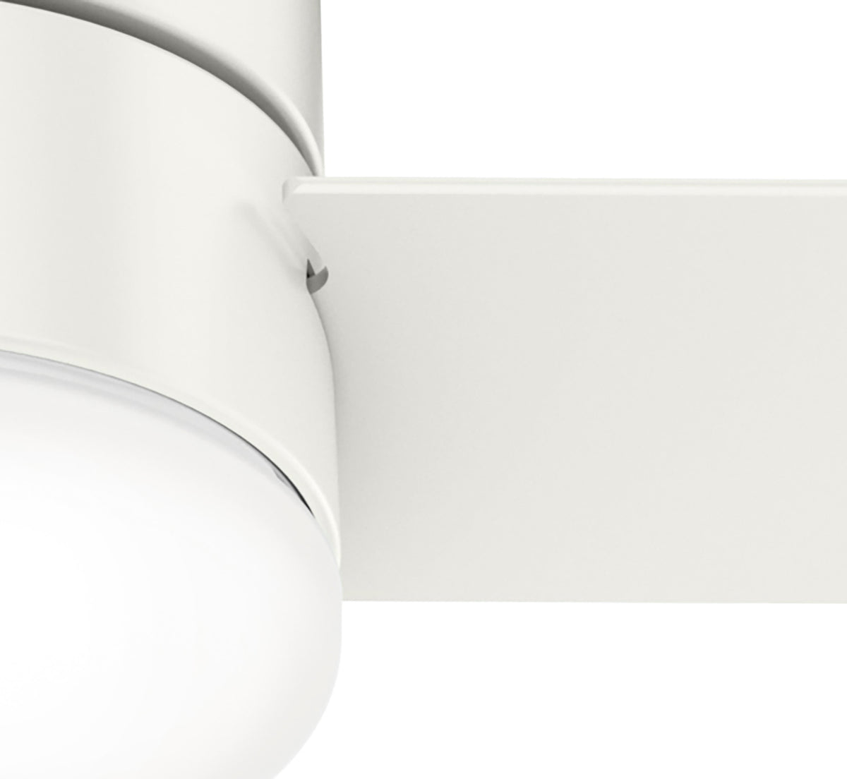 52 inch Minimus Fresh White Low Profile Ceiling Fan with LED Light Kit and Handheld Remote
