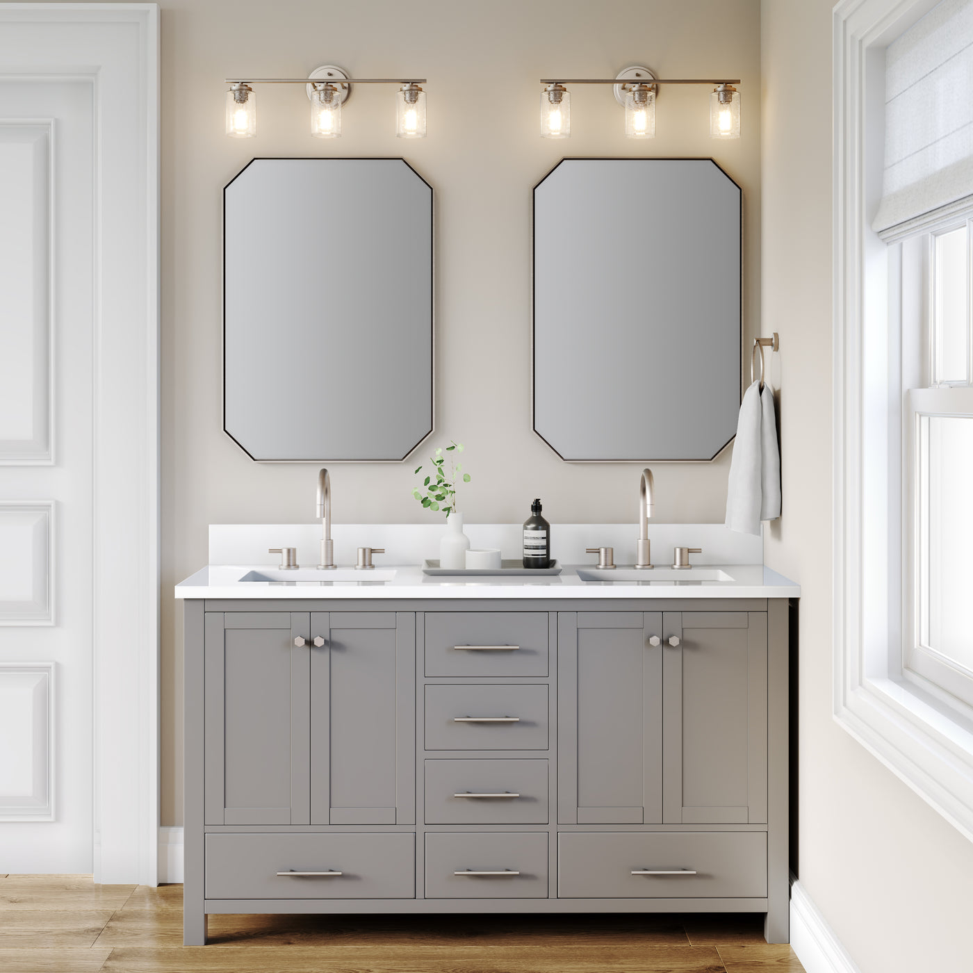 22'' Moven Satin Nickel 3 Light Bath Vanity
