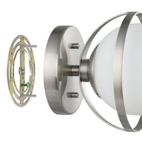 Parker 6-inch 1-light Brushed Nickel Vanity Light with Etched Opal Glass Shade
