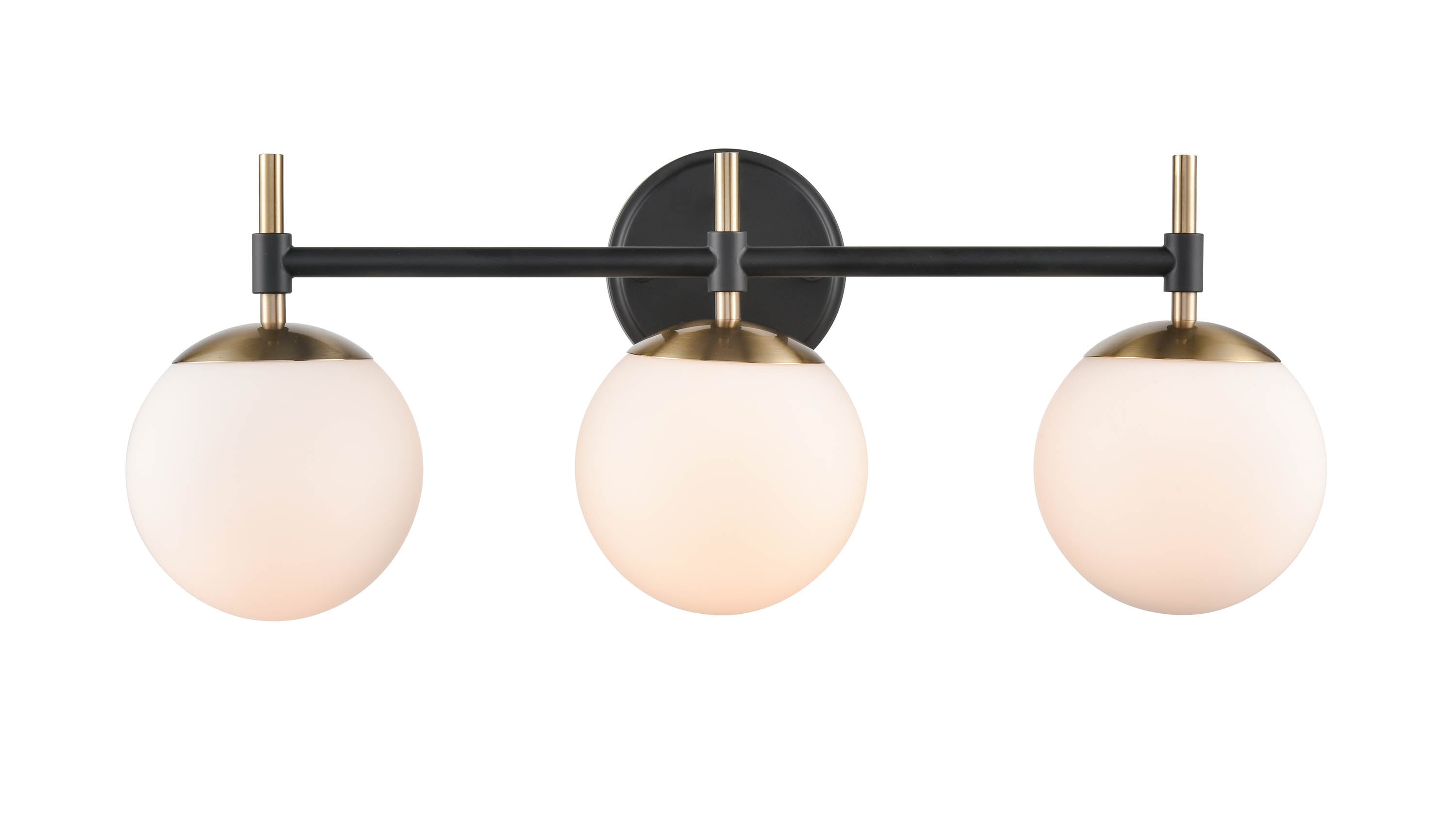24''  Matte Black/Modern Gold 3 Light Bath Vanity