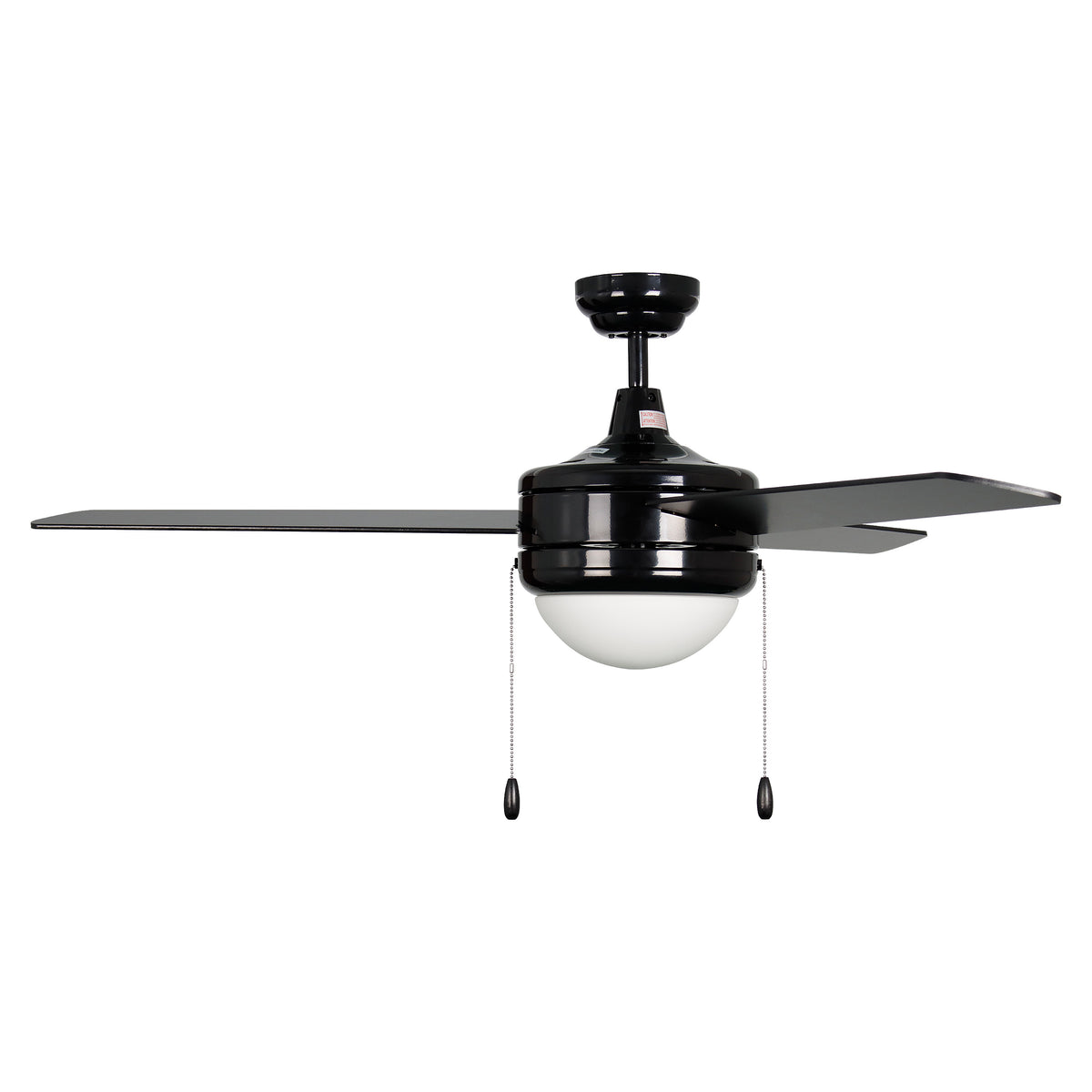 52 Inch Contempo IV AC Black Indoor Ceiling Fan 3-Blade Reversible