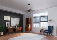 44 inch Burroughs Matte Black Ceiling Fan with LED Light Kit and Pull Chain
