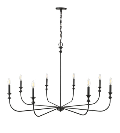 31.75'' Savanne Matte Black 8 Light Chandelier