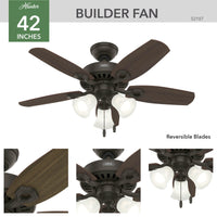42 inch Builder New Bronze Ceiling Fan with LED Light Kit