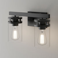14.5'' Lunden Matte Black 2 Light Bath Vanity