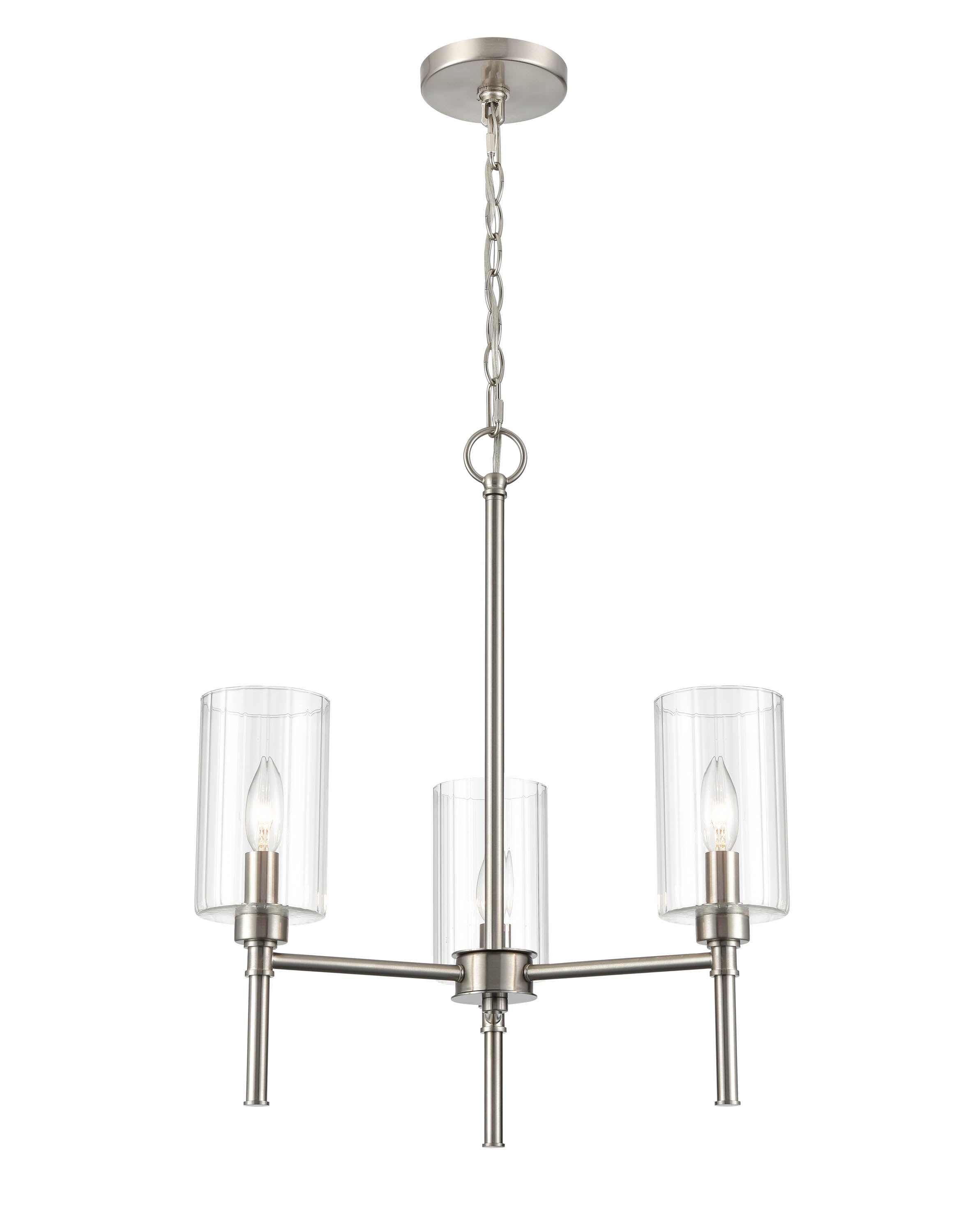 22.25'' Chastine Brushed Nickel 3 Light Chandelier