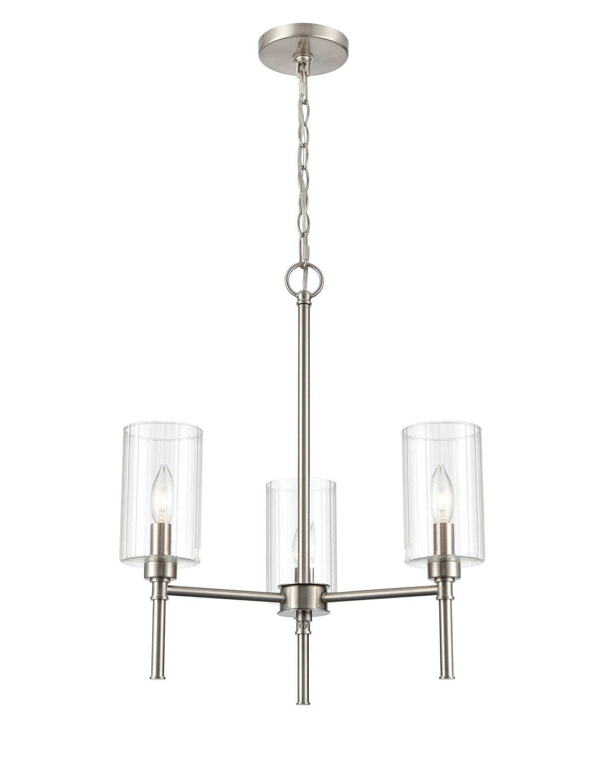 22.25'' Chastine Brushed Nickel 3 Light Chandelier