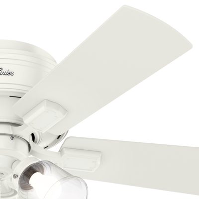 42 inch Crestfield Fresh White Low Profile Ceiling Fan with LED Light Kit and Pull Chain