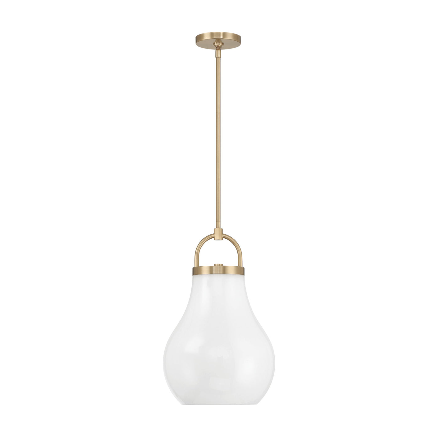 Mansfield 12-inch 1-light Champagne Gold Pendant Light with Opal Glass Shade
