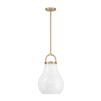 Mansfield 12-inch 1-light Champagne Gold Pendant Light with Opal Glass Shade