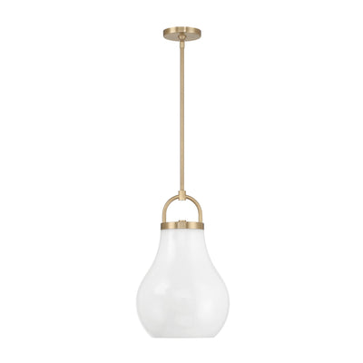 Mansfield 12-inch 1-light Champagne Gold Pendant Light with Opal Glass Shade