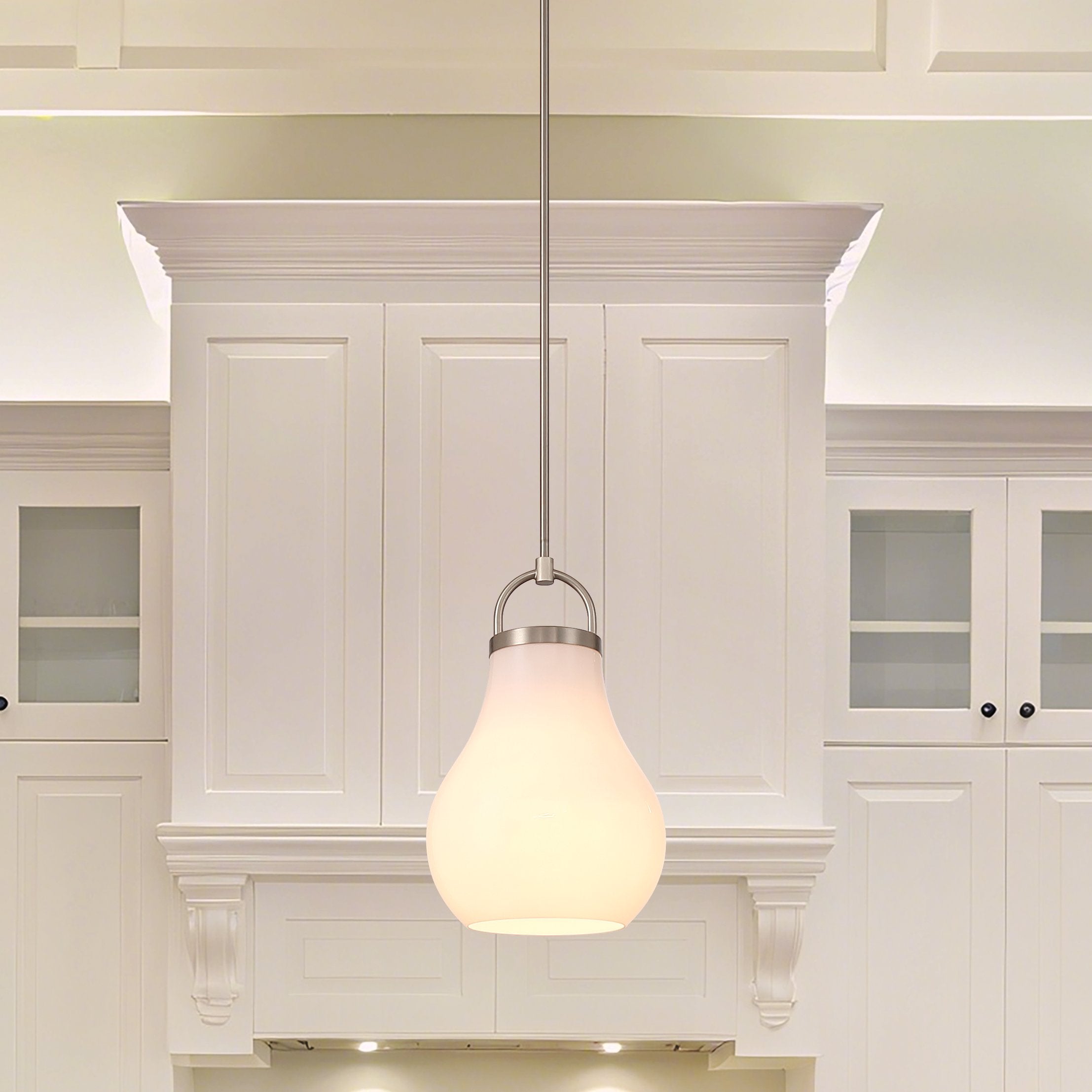 Mansfield 12-inch 1-light Champagne Gold Pendant Light with Opal Glass Shade