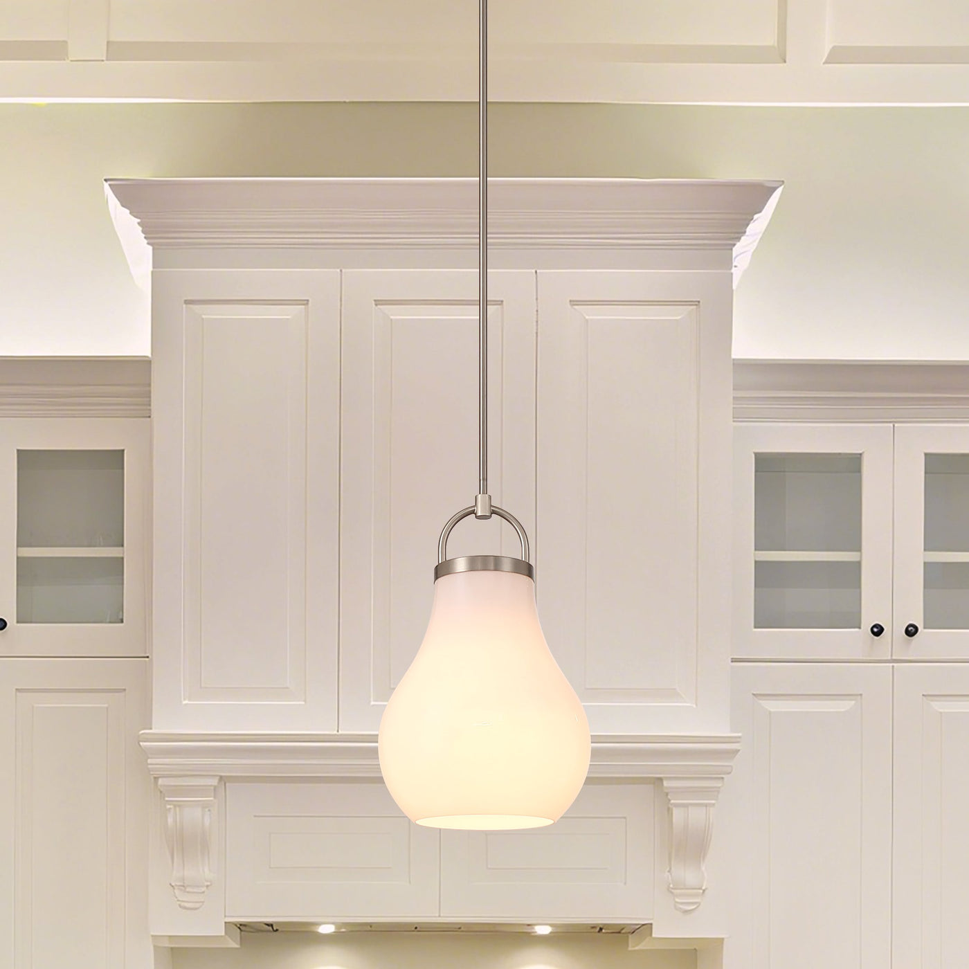 Mansfield 12-inch 1-light Champagne Gold Pendant Light with Opal Glass Shade