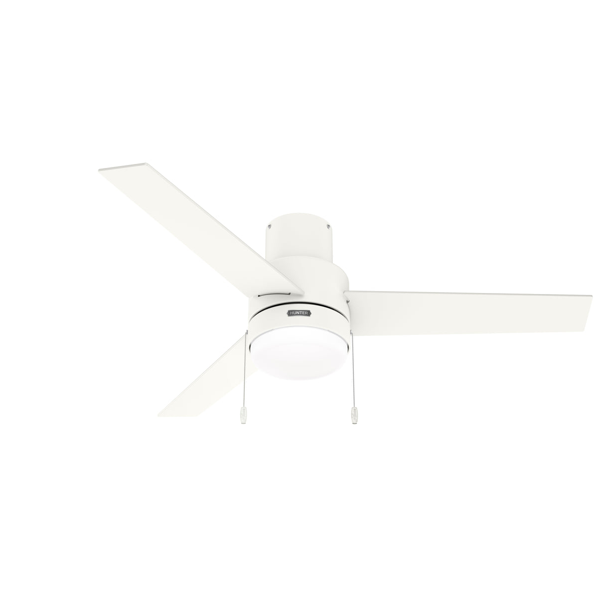 52 inch Brunner Matte White Low Profile Ceiling Fan with LED Light Kit and Pull Chain