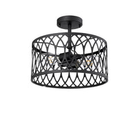 11'' Arelyn Matte Black 1 Light Semi-Flush Mount