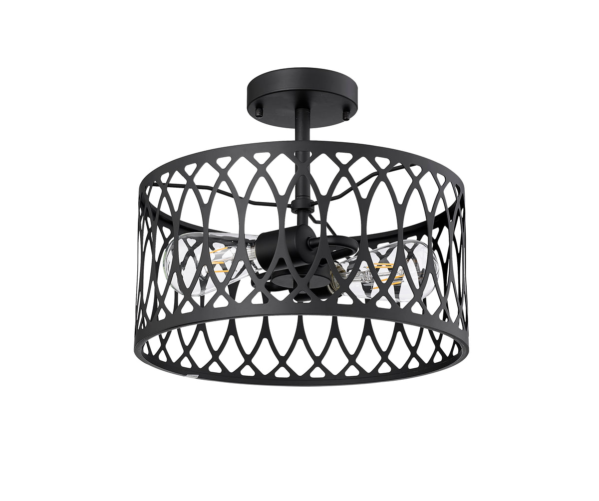 11'' Arelyn Matte Black 1 Light Semi-Flush Mount