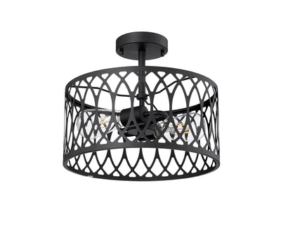 11'' Arelyn Matte Black 1 Light Semi-Flush Mount