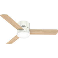 52 inch Minimus Fresh White Low Profile Ceiling Fan with LED Light Kit and Handheld Remote