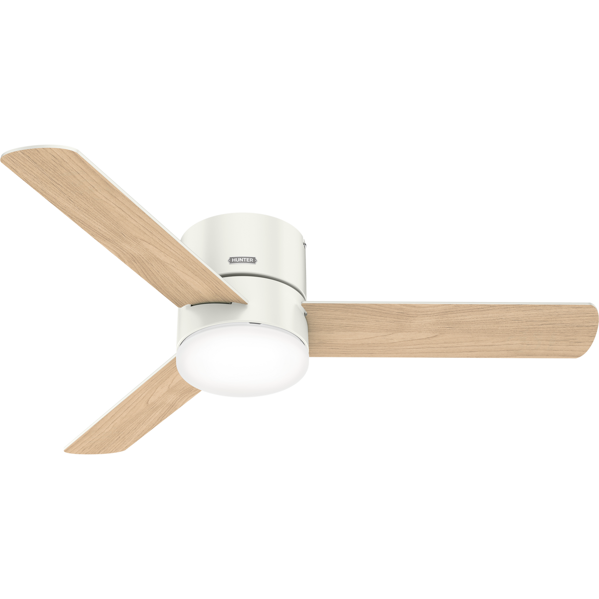 52 inch Minimus Fresh White Low Profile Ceiling Fan with LED Light Kit and Handheld Remote