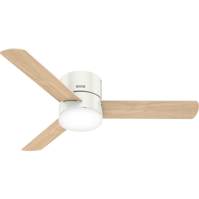 52 inch Minimus Fresh White Low Profile Ceiling Fan with LED Light Kit and Handheld Remote