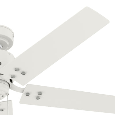 52 inch Windbound Matte White Damp Rated Ceiling Fan and Pull Chain