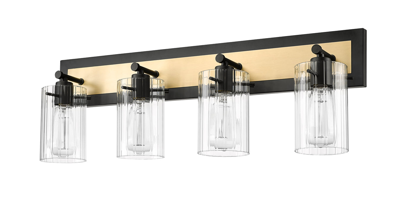 28.75'' Gasol Matte Black/Vintage Brass 4 Light Bath Vanity