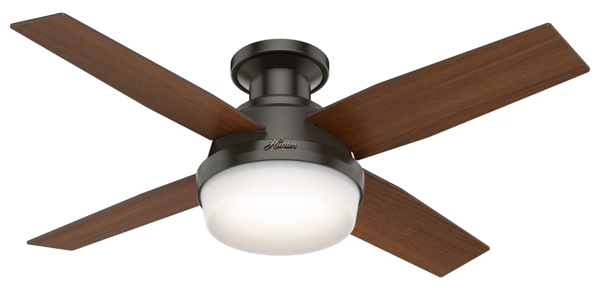 44 inch Dempsey Noble Bronze Low Profile Ceiling Fan with LED Light Kit and Handheld Remote