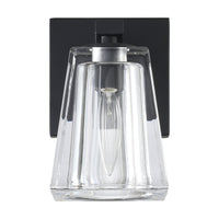 Valentin 4-inch 1-light Matte Black Vanity Light with Clear Pressed Glass Shade