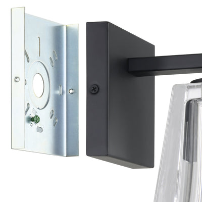 Valentin 4-inch 1-light Matte Black Vanity Light with Clear Pressed Glass Shade