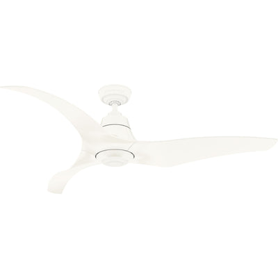 Casablanca 60 inch Stingray ENERGY STAR® Matte White Damp Rated Ceiling Fan with LED Light Kit and Handheld Remote