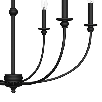 Southcrest 30-inch 6-light Matte Black Chandelier