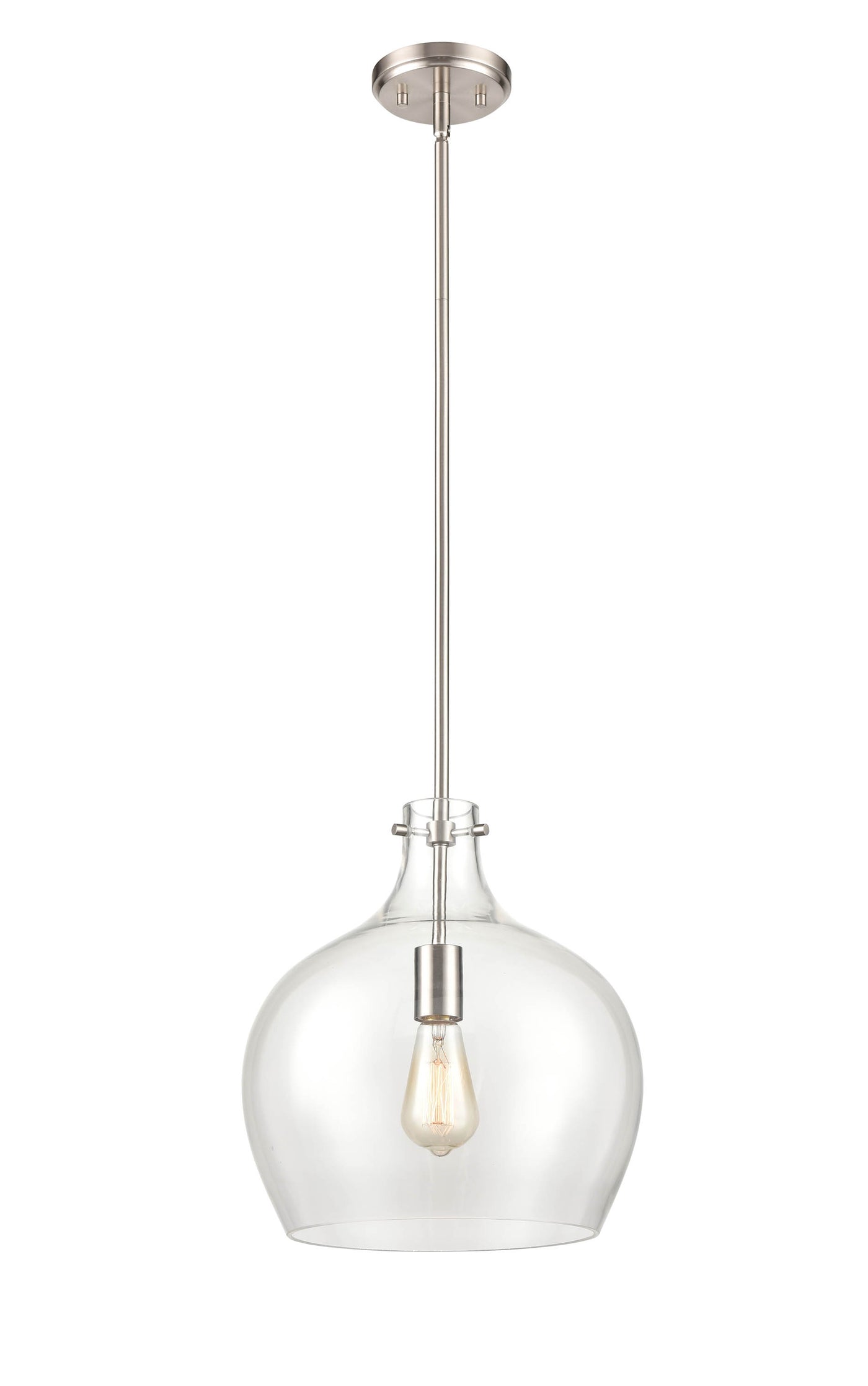13-inch Brushed Nickel 1-Light Pendant Light