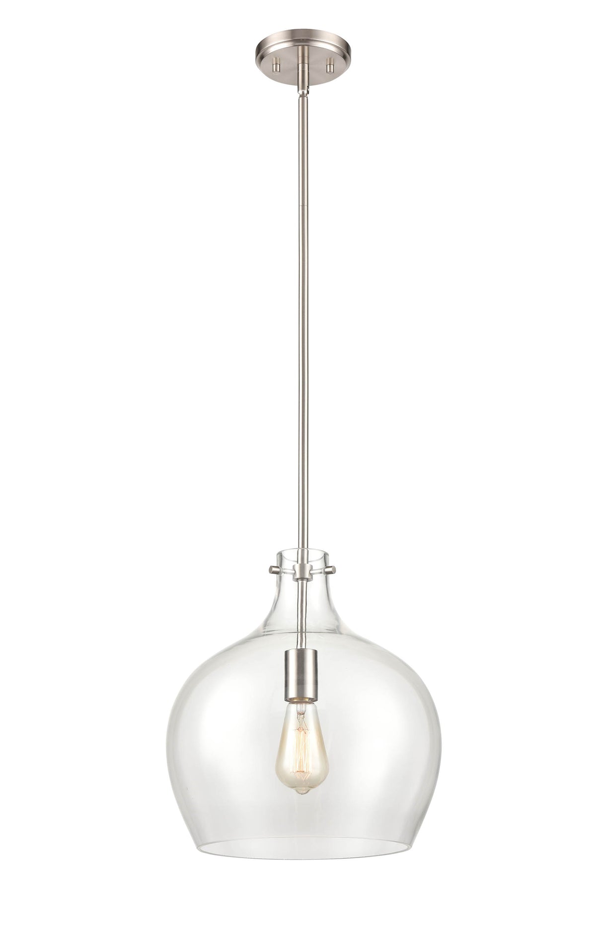 13-inch Brushed Nickel 1-Light Pendant Light