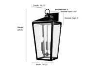 10.25'' Brooks Powder Coated Black 3 Light Wall Sconce