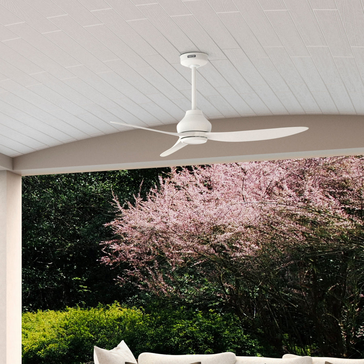 52 inch Mazzini ENERGY STAR® Matte White Damp Rated Ceiling Fan and Handheld Remote