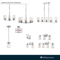 14-inch Verlana Chrome 2-Light Clear Glass Bathroom Vanity Light