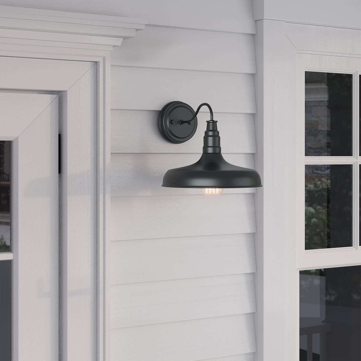 12'' Milltown Powder Coated Black 1 Light Wall Sconce