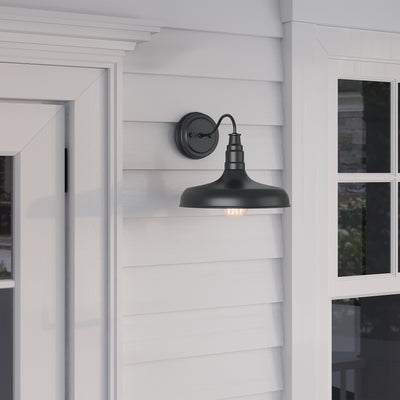 12'' Milltown Powder Coated Black 1 Light Wall Sconce