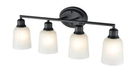 28'' Amberle Matte Black 4 Light Bath Vanity