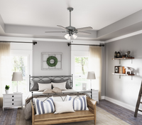 52 inch Builder Matte Silver Ceiling Fan with LED Light Kit and Pull Chain