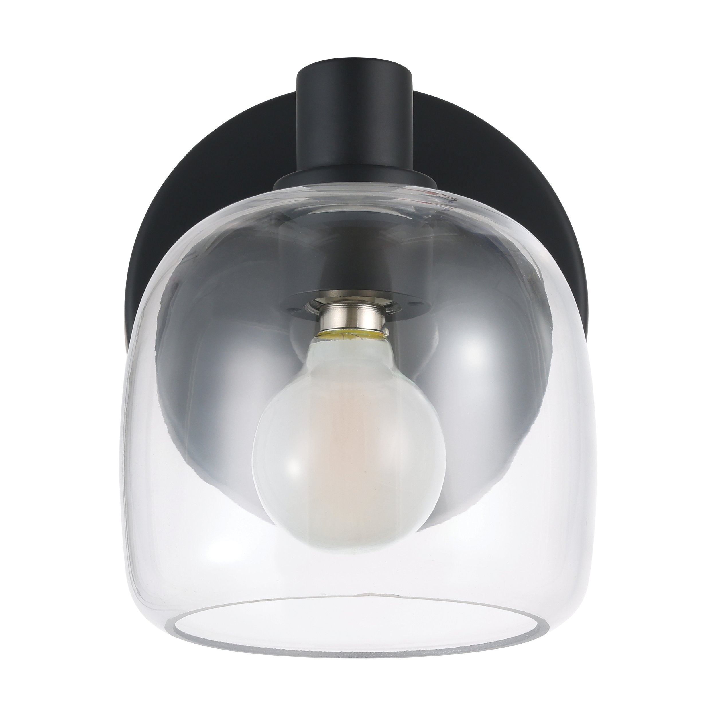 Valentina 5-inch 1-light Matte Black Vanity Light with Clear Glass Shade